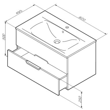 AM.PM Тумба с умывальником подвесная Spirit (M70-FUX0802-WC0802-38)